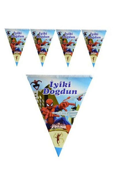 SPIDERMAN Spiderman Happy Birthday Pennant 2 Meters 10 Flags