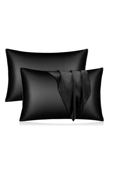 ANT HOME TEKS Față de pernă din satin de mătase 50x70 cm - 2 bucăți și cutie de zestre pentru păr creț