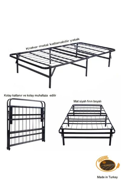 kraker Metal Katlanabilir Yatak Kolay Katlanıp Muhafaza Edilebilir Metal Fold...