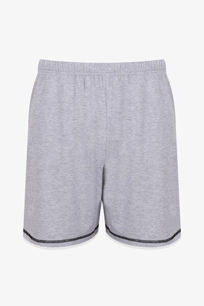 koza iç giyim Férfi szürke melange Karyoka varrott pizsama szett rövidnadrággal