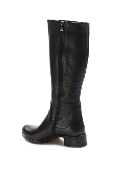 FAST STEP Genuine Leather Furry Black Women's Classic Boots 757kza5111