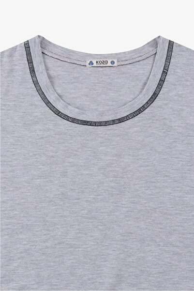 koza iç giyim Férfi szürke melange Karyoka varrott pizsama szett rövidnadrággal