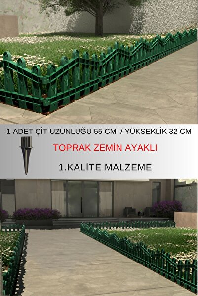 ZiDi Plastik Dekoratif Plastik Bahçe Ve Peyzaj Çiti 1 Adet Çit (Y: 32 CM / G:...