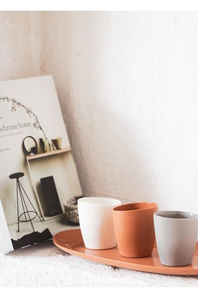 The Mia 150 ML Gray Cotta Limoges Conical Mug