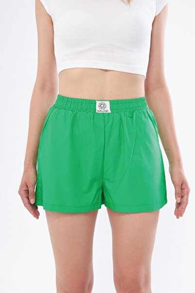 Jardin du Soleil شورت قطن 100% بجيب أخضر - تفاصيل حبل