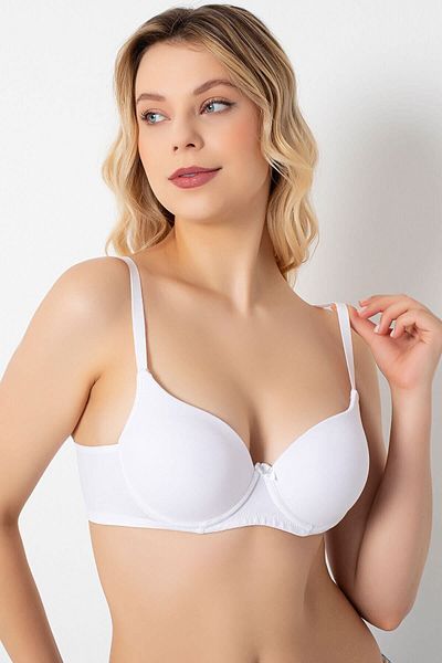 Anıl Sutien căptușit Femei Alb Push Up Underwire Burete Utilizare zilnică pentru sportivi Braț de bază susținut