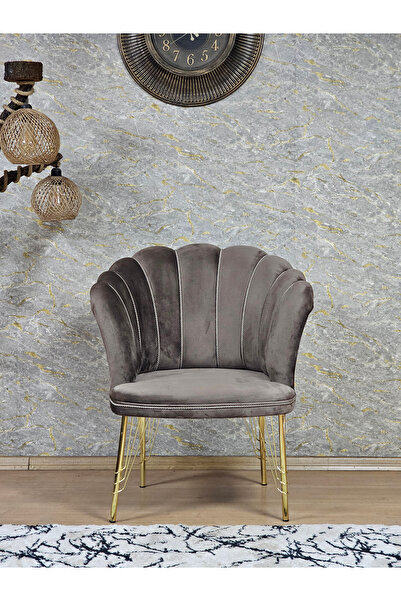 ZAFİR Tekli Gold Kaplama Tel Ayak Papatya Çay Seti Koltuk Takımı , Balkon, Salon, Ofis, Cafe Koltuk Takımı