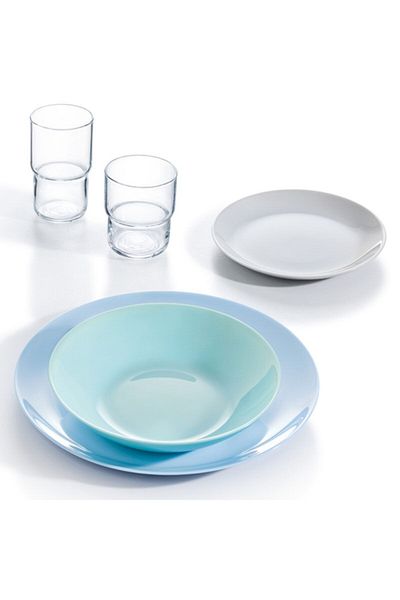 Luminarc طبق عشاء Zelıe أبيض 6 قطع مقاس 21 سم.