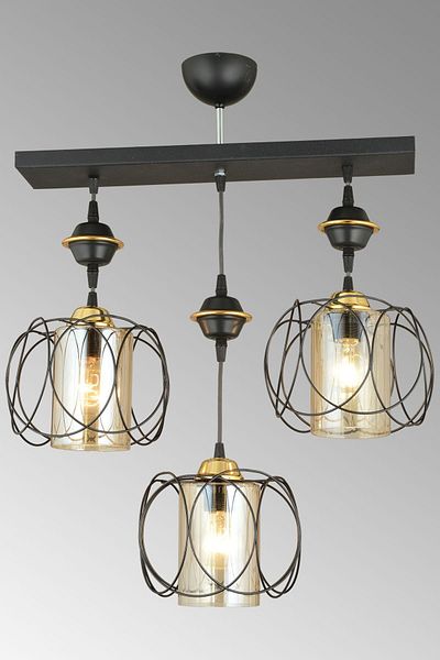 SONSUZ AYDINLATMA&AVİZE Row of Black 3-Plus Sun Downward Facing Luxury Chandelier