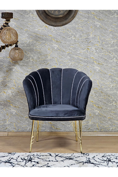 ZAFİR Tekli Gold Kaplama Tel Ayak Papatya Çay Seti Koltuk Takımı , Balkon, Salon, Ofis, Cafe Koltuk Takımı