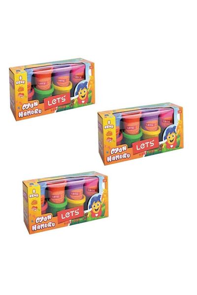 Lets Play Dough - 8 Colors, 448 Gr, L8358 Model, 3 Pieces
