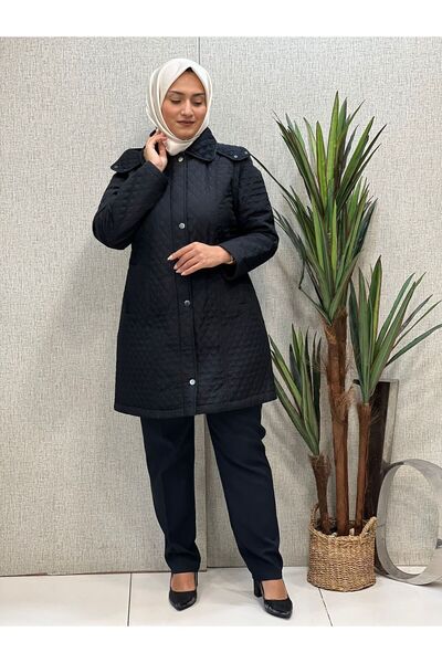 Butik büyük beden Quilted Fur Coat