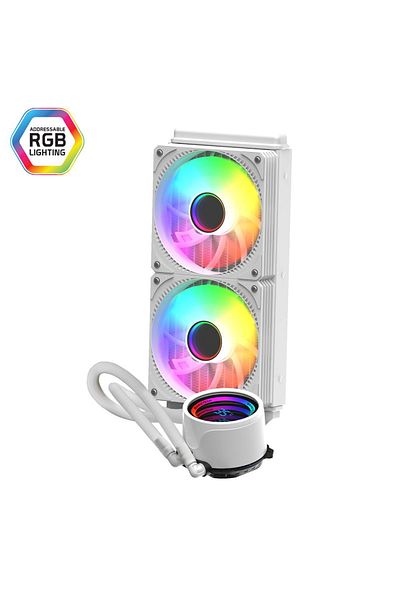 GAMETECH نظام تبريد سائل Hydra 240mm White Argb AMD/Intel RGB مع مؤشر للحرارة