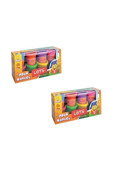 Lets Play Dough - 8 Colors, 448 Gr, L8358 Model, 2 Pieces