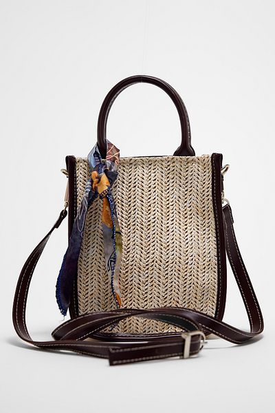 ALTUDA Straw Zippered Women's Shoulder Bag - Straw