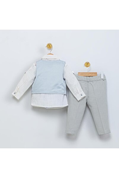 Babydola 1-5 Years Old Bow Tie Vest Shirt Pants Holiday Children's Suit Set of 4 15051