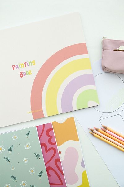 Matt Notebook مجموعة من 4 كتب صور بحجم 25x35، 20 ورقة، حجم كبير 150 جرام