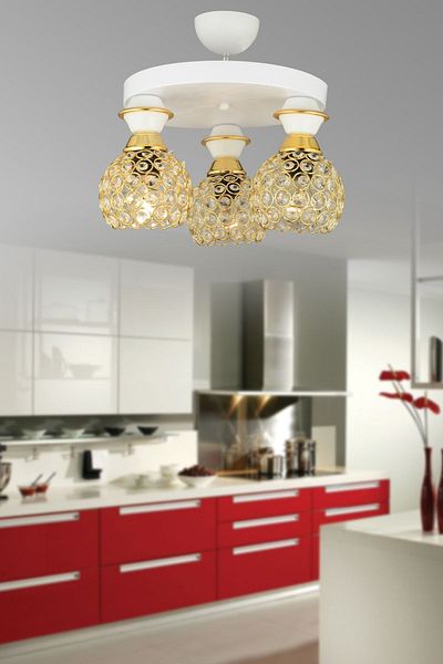 SONSUZ AYDINLATMA&AVİZE White 3-Plafone Crystal Optigon Downward Facing Luxury Chandelier