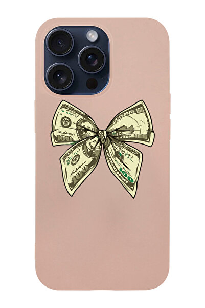 shoptocase Iphone 15 PRO MAX Uyumlu Money Kurdele Desenli İçi Süet Silikon La...