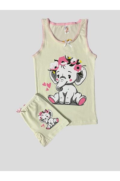 elmas kids Set boxer pentru fete din bumbac cu model elefant
