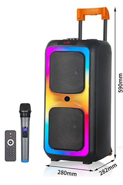 SOONBOX Işıklı Büyük Boy Party Box Bluetooth Hoparlör Taşınabilir Şarjlı Ses ...