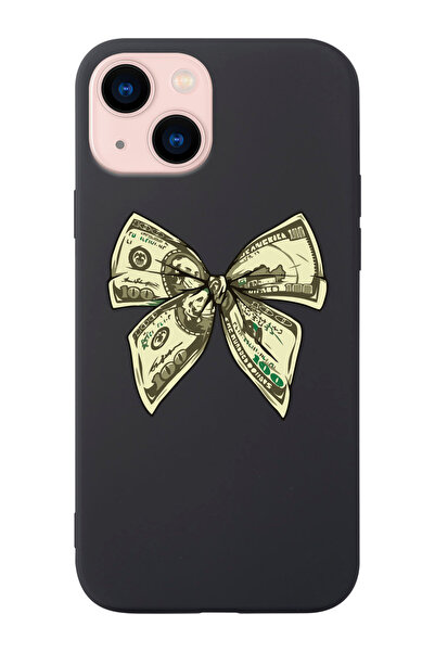 shoptocase Iphone 14 ve 13 Uyumlu Money Kurdele Desenli İçi Süet Silikon Lans...
