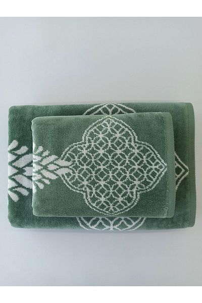 Özdilek Majolika Beach Size Bath Towel Set - 70x140 Cm 50x90 Cm