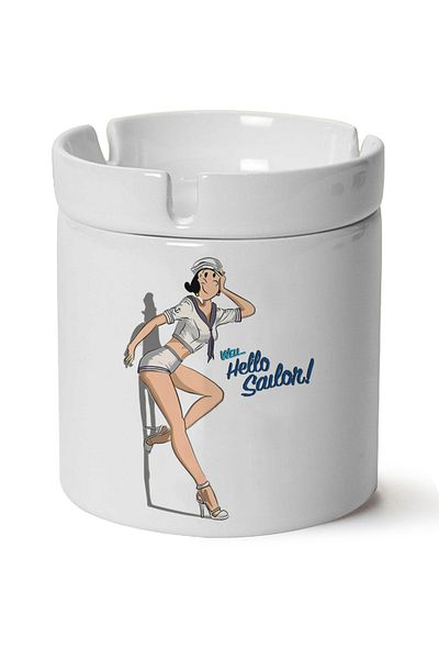 Çakilap Safinaz Printed Destroyable Porcelain Ashtray - in Machine (Kp-Çf)