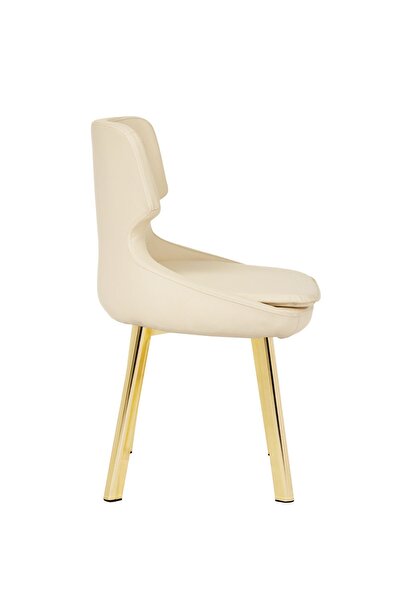 MARKAELZ GOLD METAL AYAKLI SALON/MUTFAK SANDALYESİ SELEKULAK (DERİ)