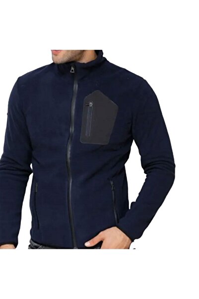 Exuma Fleece pentru bărbați cu fermoar complet - negru