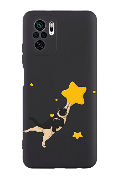Redmi Note 10S Compatible Cat Pattern Suede Silicone Launch Phone Case