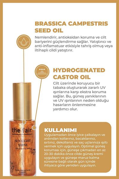 the fair. Sun Light Shine Spf 50+ /PA++++ - Glow Sunscreen Body and Hair Oil 30 ml