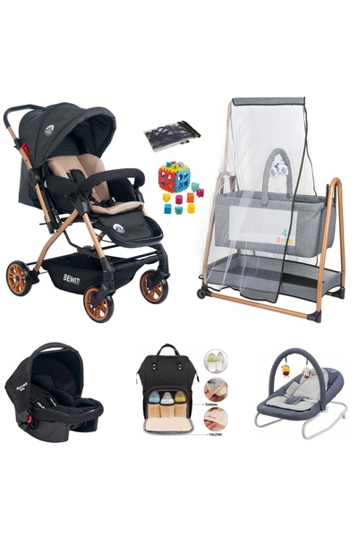 YOGH Bebek Çeyiz Seti 7 Parça Çift Yön Bebek Arabası Beşik Bebek Anakucağı Pu...