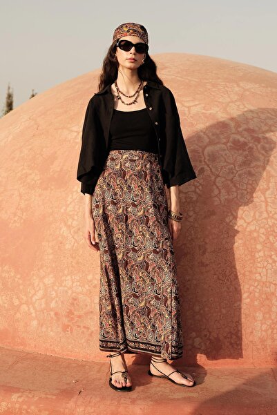 Manuka Etnikai viszkóz szoknya - mintás és burkolt