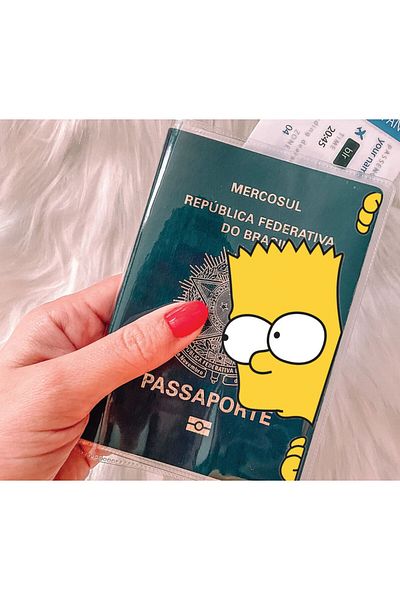 Cekuonline Transparent PVC Printed - Pocketed Passport Case Cover, Compatible with All Countries Passports - Bart
