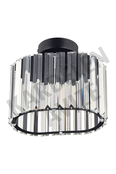SONSUZ AYDINLATMA&AVİZE Luxury Chandelier - Black Crystal Stone Single Facing Plafonier