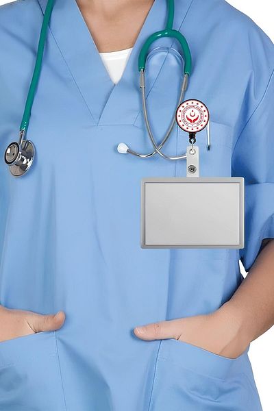 excarpin Concept de lucrător medical (personal medical) Yoyo și container pentru carduri