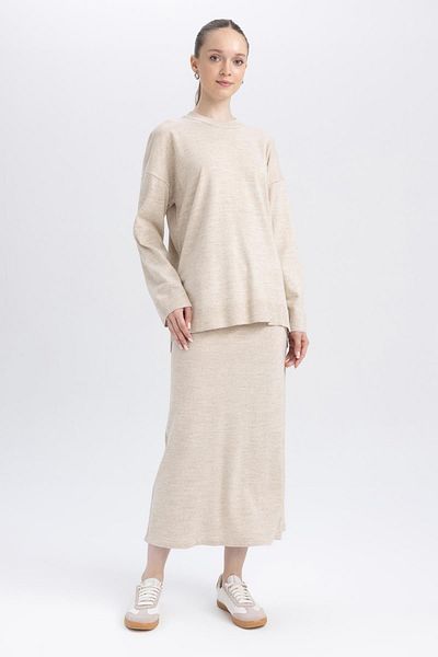 DeFacto A-Line Basic Plain Knitwear Maxi Skirt A9808Ax23Wn