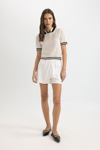 DeFacto Polo Neck Normal Fit kötöttáru póló - rövid ujjú C6002ax24sm