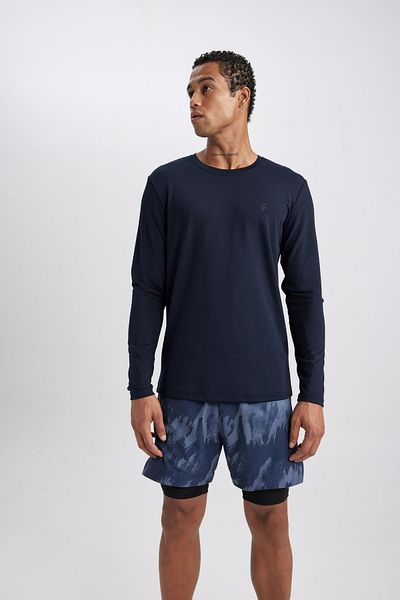 DeFacto Μακρυμάνικο μπλουζάκι Fit Slim Fit Crew με στάμπα A6967ax23au