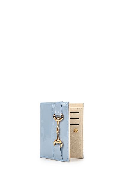 minebag Portofel de dama model ZC146 din piele lacuita Baby Blue - cu catarama