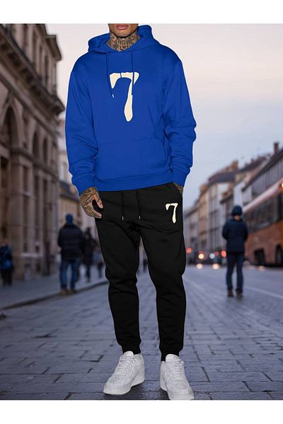 AMMA Set de 7 hanorac imprimate și pantaloni de trening