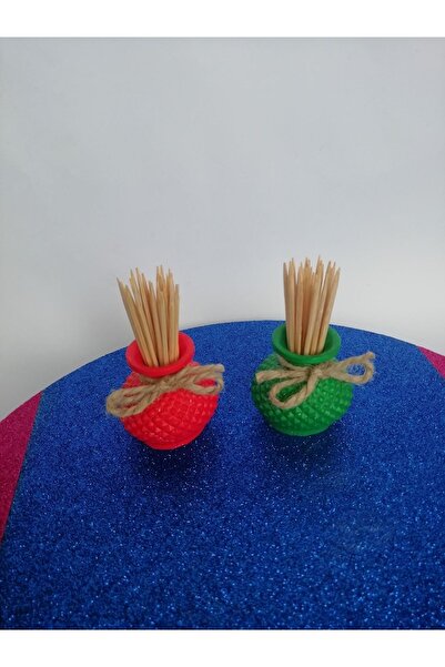 TAKATUKA HEDİYELİK Dekoratif Mini Tombik Vazo Kürdanlık 2 Li Obje Biblo