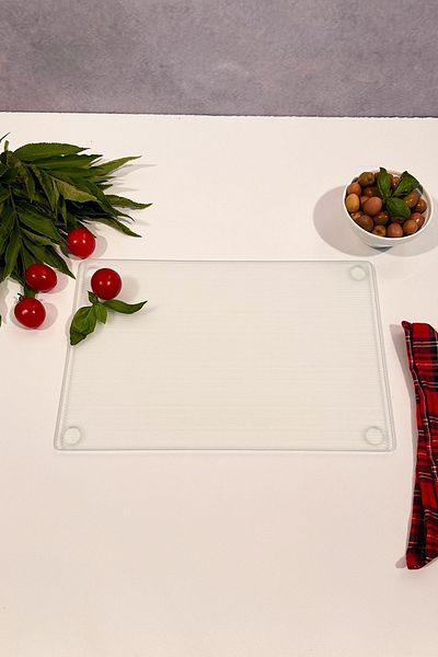 Decorita 20cm x 30cm Efes Glass Cutting Board - Glass Cutting Table