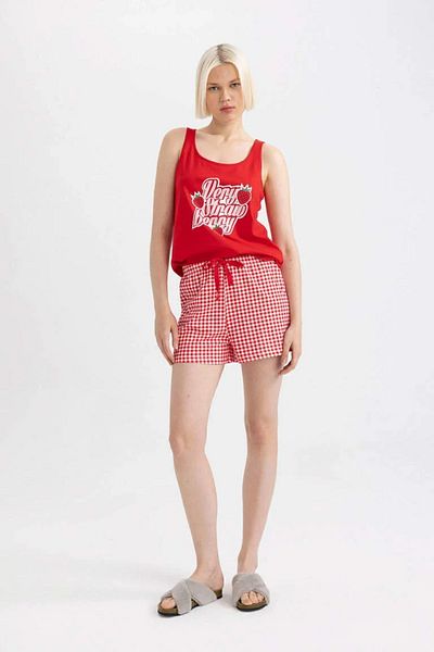 DeFacto Set de pijamale cu pantaloni scurți cu imprimeu Fall In Love C7969ax24hs