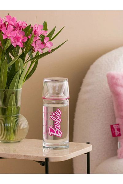LC Waikiki LCW HOME Barbie Printed Glass Carafe Jug with Lid 700 ml