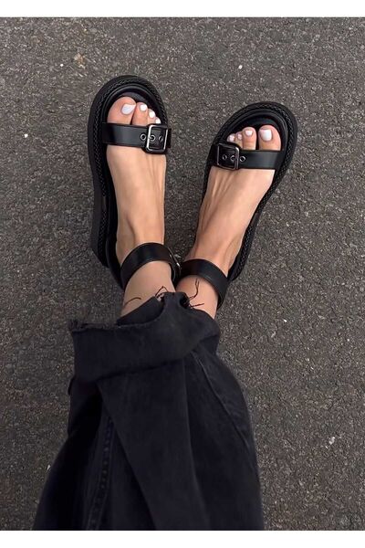 FUNDA AKIN Mi Luz Silva Sandals with Adjustable Buckled Front and Comfortable Sole