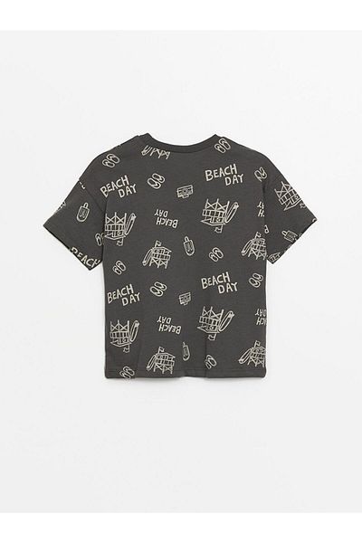 LC Waikiki Printed Short Sleeve Crew Neck T-Shirt for Baby Boy