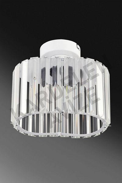 SONSUZ AYDINLATMA&AVİZE Luxury Chandelier - White Single B Plafonier, Crystal Stone Downward Facing