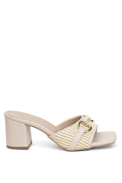 MİSS PARK MODA Miss Park Moda - Women's Heeled Slippers PM09 K875 - Nude